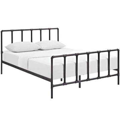 Modway Dower Stainless Steel Bed, Queen, Brown