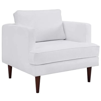 Modway Agile Upholstered Fabric Armchair, White