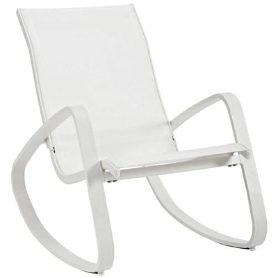 Modway Traveler Rocking Outdoor Patio Mesh Sling Lounge Chair White