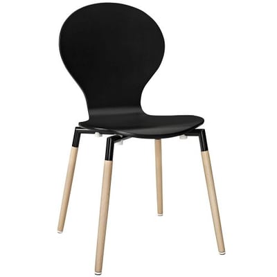 Modway Path Contemporary Modern Molded Dining Side Chair in Black