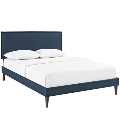 Modway MOD-5908-AZU Amaris Queen Platform Bed with Squared Tapered Legs, Azure