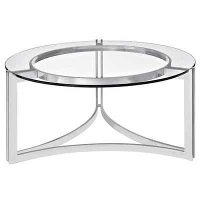 Modway Signet Stainless Steel Coffee Table in Silver