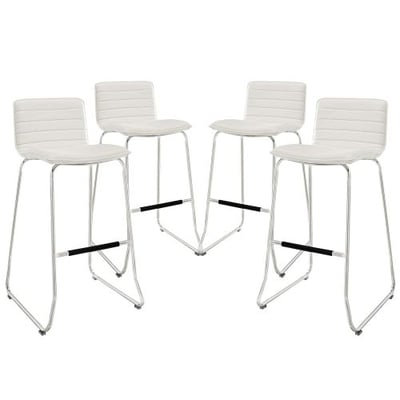 Modway Dive Bar Stools In White - Set of 4