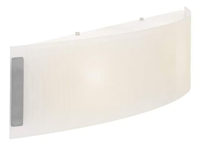 Neon - Vanity - Brushed Steel Finish - Line Frosted Glass Shade