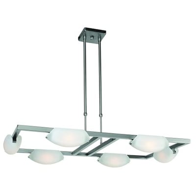 Nido - LED Chandelier - Matte Chrome Finish - Frosted Glass Shade