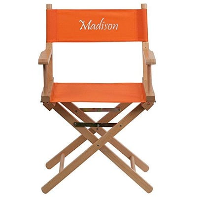 Personalized Director Seat  Personalized Standard Height Directors Chair in Orange