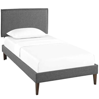 Modway MOD-5906-GRY Amaris Platform Bed with Squared Tapered Legs, Twin, Gray