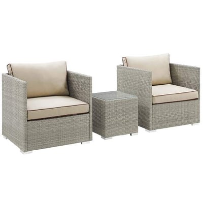 Modway Repose 3 Piece Outdoor Patio Sectional Set