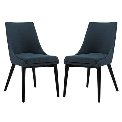 Modway Viscount Fabric Dining Chairs in Azure - Set of 2