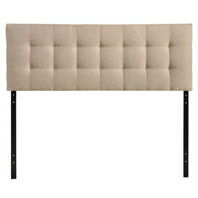 Modway Lily Upholstered Tufted Linen Fabric Queen Headboard Size In Beige