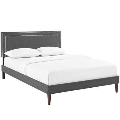 Modway MOD-5921-GRY Virginia Full Platform Bed with Squared Tapered Legs, Gray