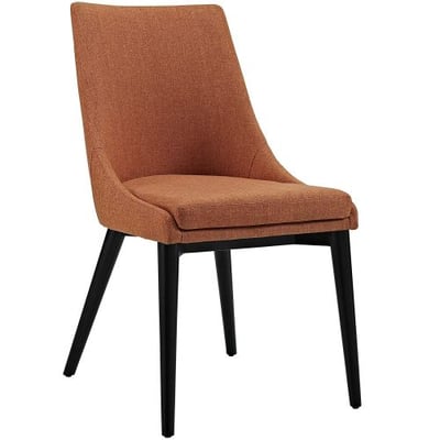 Modway Viscount Mid-Century Modern Upholstered Fabric Dining Chair In Orange