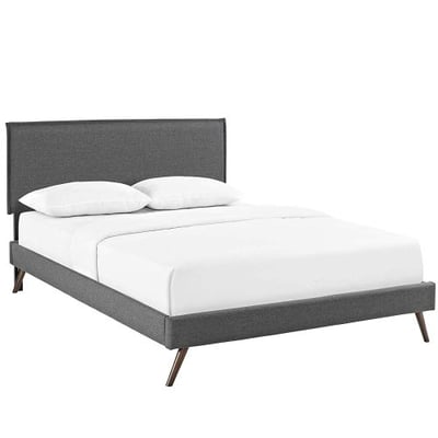 Modway MOD-5903-GRY Amaris Full Platform Bed with Round Splayed Legs, Gray