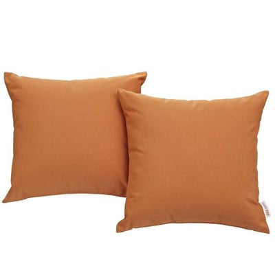 Modway Convene Two Piece Outdoor Patio Pillow Set, Orange