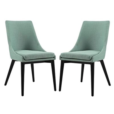 Modway Viscount Fabric Dining Chairs in Laguna - Set of 2