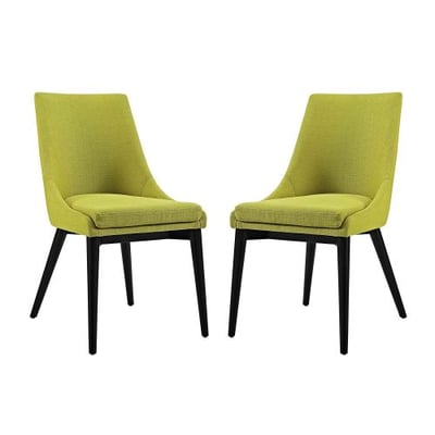 Modway Viscount Fabric Dining Chairs in Wheatgrass - Set of 2