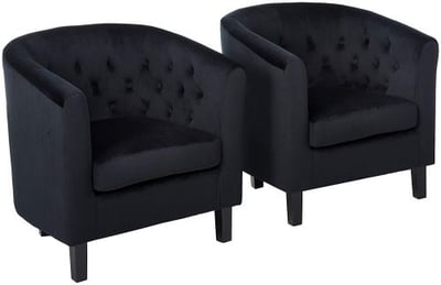 Modway EEI-3153-BLK-SET Prospect Velvet Armchair Set, Two, Black