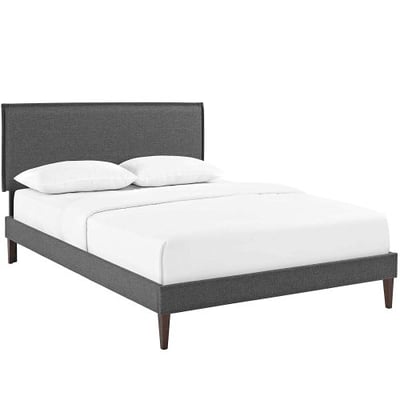 Modway MOD-5909-GRY Amaris King Platform Bed with Squared Tapered Legs, Gray