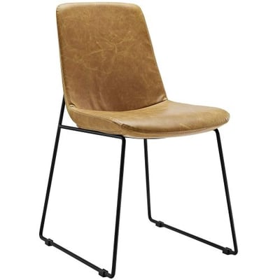 Modway Invite Dining Vinyl Side Chair, Tan