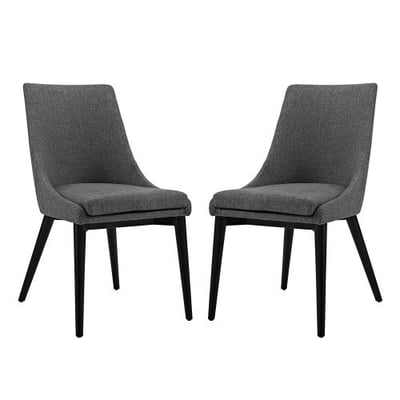 Modway Viscount Fabric Dining Chairs in Gray - Set of 2