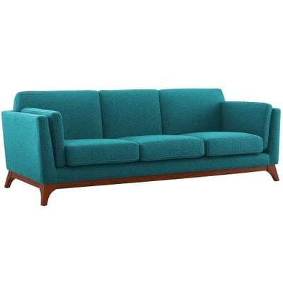 Modway Chance Upholstered Fabric Sofa, Teal