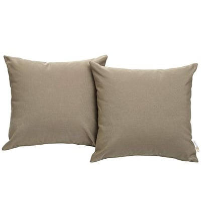 Modway Convene Two Piece Outdoor Patio Pillow Set, Mocha