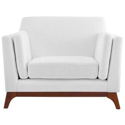 Modway Chance Upholstered Fabric Armchair, White