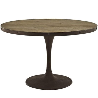 Modway Drive Round Wood Top Dining Table, 48