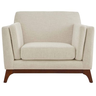 Modway Chance Upholstered Fabric Armchair, Beige