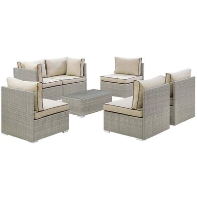 Modway Repose 7 Piece Outdoor Patio Sectional Set