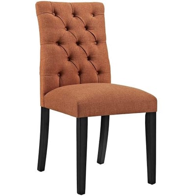 Modway Duchess Modern Elegant Button-Tufted Upholstered Fabric Parsons Dining Side Chair in Orange