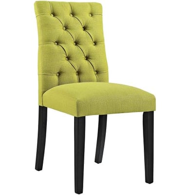Modway Duchess Modern Elegant Button-Tufted Upholstered Fabric Parsons Dining Side Chair in Wheat