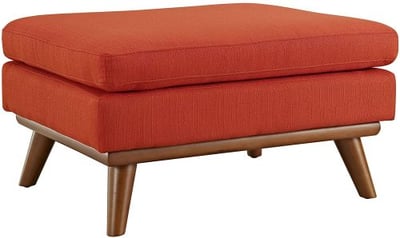 Modway Engage Mid-Century Modern Upholstered Fabric Ottoman In Atomic Red