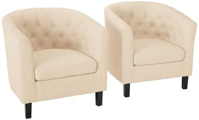 Modway EEI-3150-BEI-SET Prospect 2 Piece Upholstered Fabric Armchair Set, Two, Beige