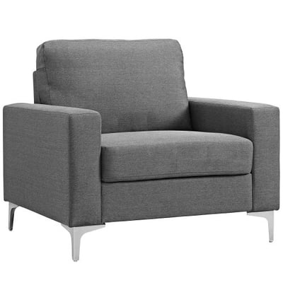 Modway EEI-2776-GRY Allure Upholstered Fabric Accent Arm Lounge Chair Gray