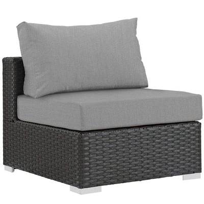 Modway EEI-1854-CHC-GRY Patio Fabric, Armless Chair, Canvas Gray