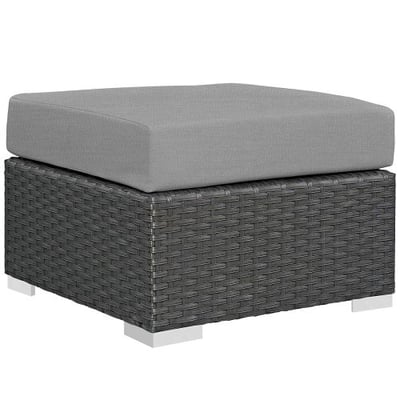 Modway EEI-1855-CHC-GRY Sojourn Outdoor Patio Sunbrella Ottoman in Canvas Gray
