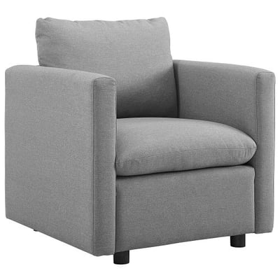 Modway Activate Upholstered Fabric Armchair Light Gray