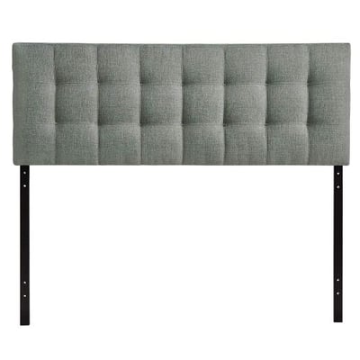 Modway Lily Upholstered Tufted Linen Fabric Queen Headboard Size In Gray