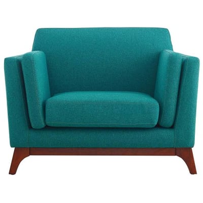Modway Chance Upholstered Fabric Armchair, Teal