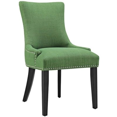 Modway Marquis Modern Elegant Upholstered Fabric Parsons Dining Side Chair With Nailhead Trim And Wood Legs In Kelly Green