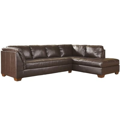 Signature Design by Ashley Fairplay Sectional with Right Side Facing Chaise in Mahogany DuraBlend Leather