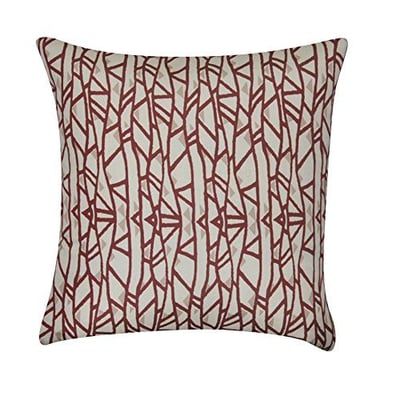 Loom & Mill P0261A-2222P Dark Red Geometric Decorative Pillow, 22 x 22