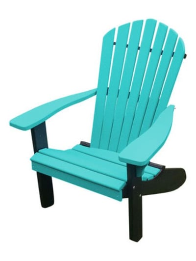 A&L Furniture Poly Fanback Adirondack Chair w/Black Frame
