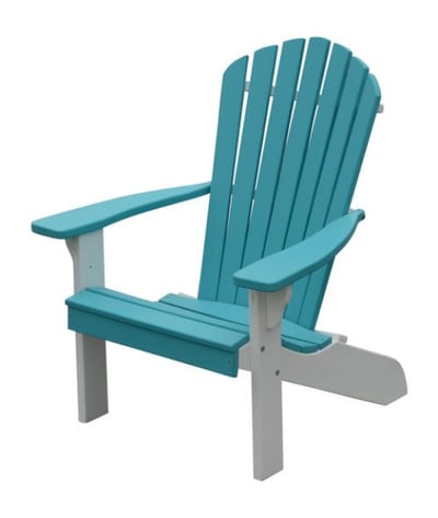 A&L Furniture Poly Fanback Adirondack Chair w/White Frame