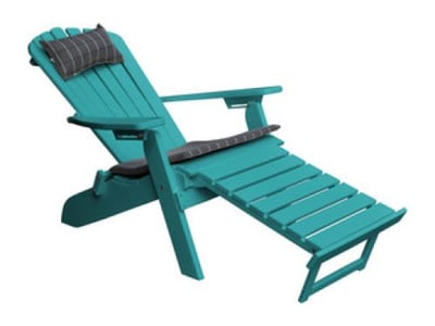 A&L Furniture Poly Folding/Reclining Adirondack Chair w/ Pullout Ottoman