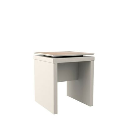 Manhattan Comfort Lincoln Square End Table in Off White and Maple Cream