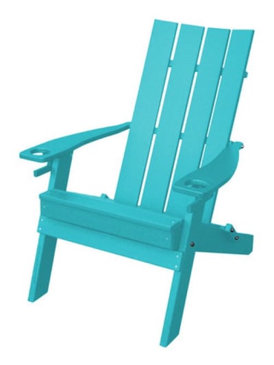 A&L Furniture Poly Hampton Folding Adirondack Chair w/2 cupholders