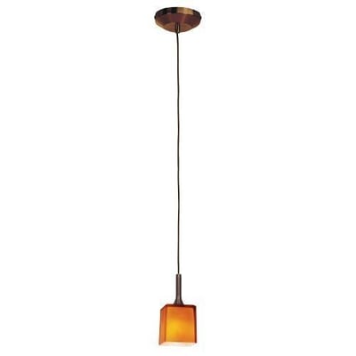 Access Lighting 96918-BRZ/AMB Omega - One Light Low Voltage Pendant, Bronze Finish with Amber Glass