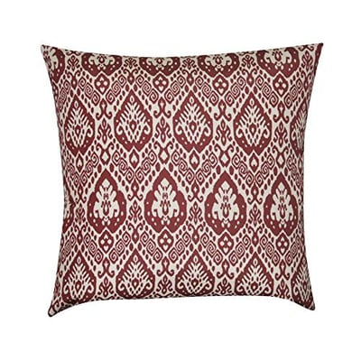 Loom & Mill P0266A-2222P Dark Red Damask Decorative Pillow, 22 x 22